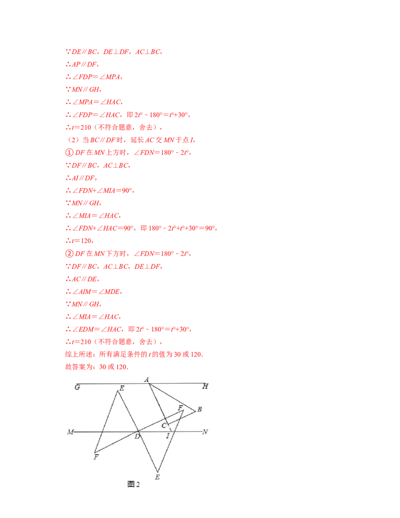 第2章相交线与平行线（压轴30题专练）2021-2022学年七年级数学下学期考试满分全攻略（北师大版）（解析版）_北师大初中数学_7下-北师大版初中数学_7下-初中数学北师大版（旧版）赠送