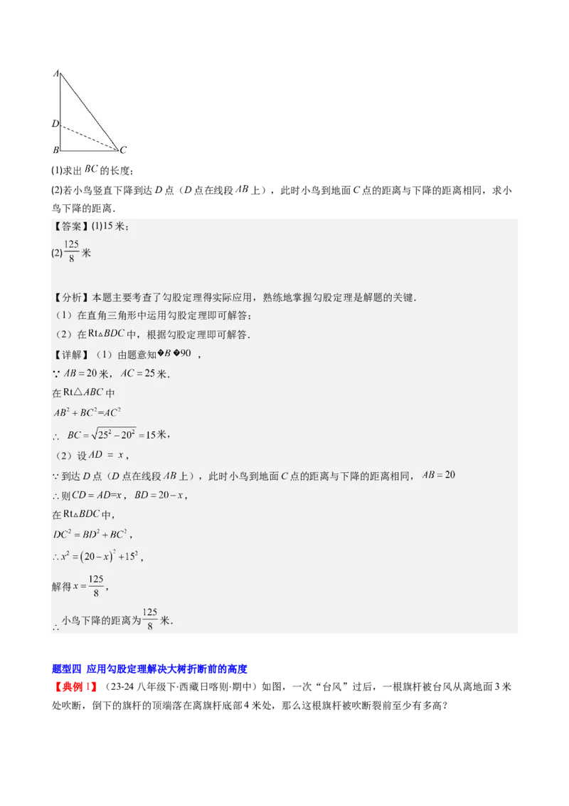 第03讲勾股定理的应用（解析版）_北师大初中数学_8上-北师大版初中数学_旧版_05习题试卷_帮课堂2023-2024学年八年级数学上册同步学与练（北师大版）