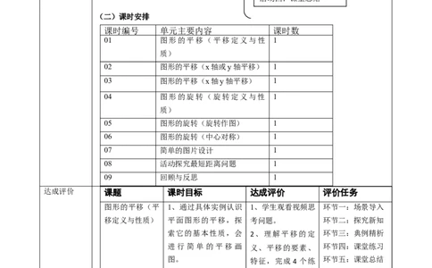 北师大版（2024）八年级下册数学第三章《图形的平移与旋转》单元教学设计_北师大初中数学_8下-北师大版初中数学_2026春新版_第二套-东方