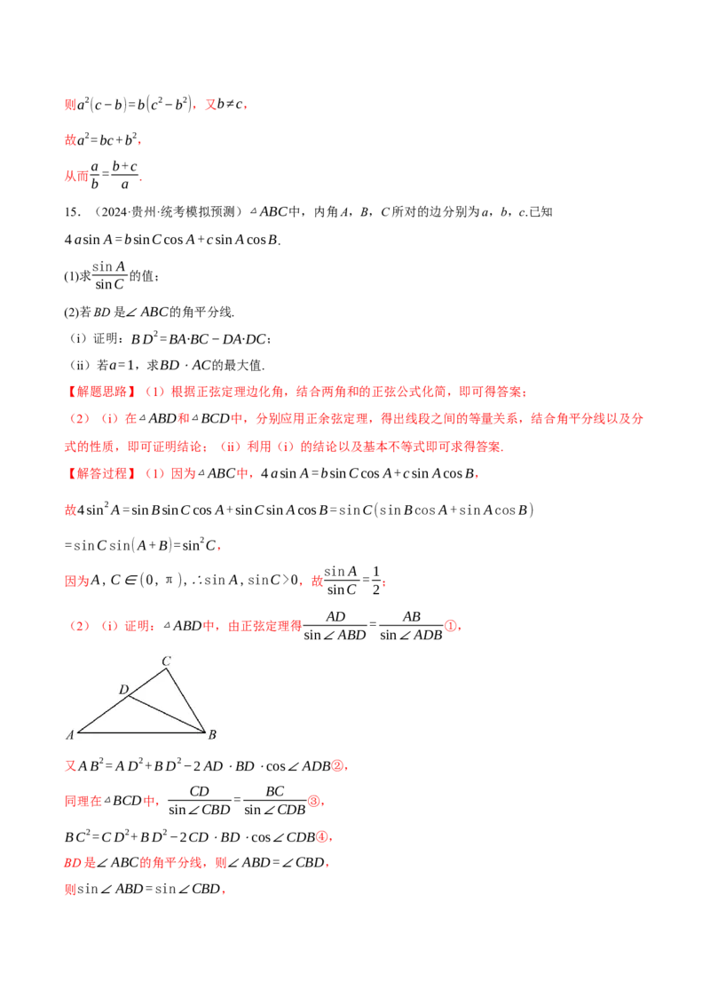 专题5.6解三角形（练习）（举一反三）（新高考专用）（解析版）_02高考数学_2025年新高考资料_二轮复习_2025年高考数学二轮复习举一反三专练（新高考专用）3379928