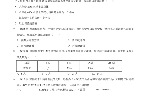 第6章数据的收集与整理（原卷版）_北师大初中数学_7上-北师大版初中数学_7上-初中数学北师大（2024新版）持续更新_03课件+练习_2024-2025学年七年级数学上册同步精品课堂（北师大版2024）