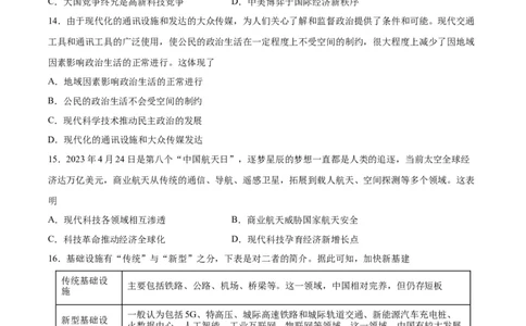 专题突破卷27生产工具与劳作方式（原卷版）_07高考历史_新高考复习资料_2024年新高考复习资料_一轮复习资料_完2024年高考历史一轮复习考点通关卷（新高考通用）_专题突破卷
