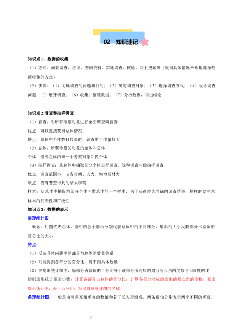第六章数据的收集与整理（七大题型清单）（原卷版）-2024-2025学年七年级数学上册单元速记&middot;巧练（北师大版2024）_北师大初中数学_7上-北师大版初中数学_05讲义练习