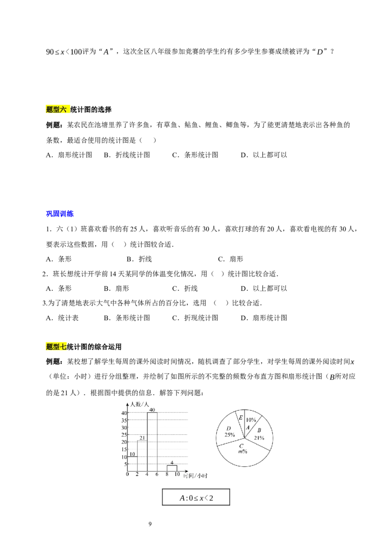 第六章数据的收集与整理（七大题型清单）（原卷版）-2024-2025学年七年级数学上册单元速记&middot;巧练（北师大版2024）_北师大初中数学_7上-北师大版初中数学_05讲义练习