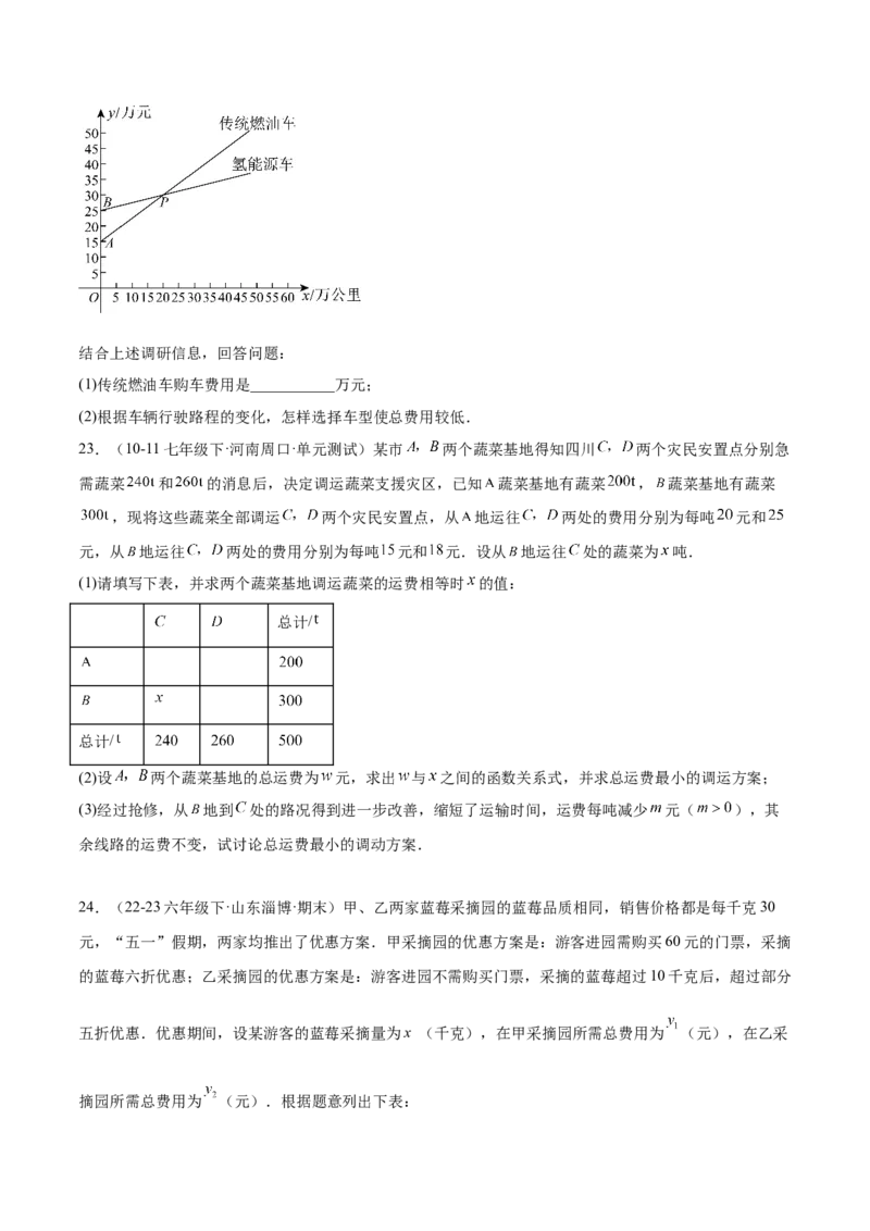 培优03一次函数实际应用问题（6大题型）（北师大2024）（原卷版）_北师大初中数学_8上-北师大版初中数学_初中数学北师大8上-2025秋季新版_第二套推荐25_07习题试卷_专项训练_第2套