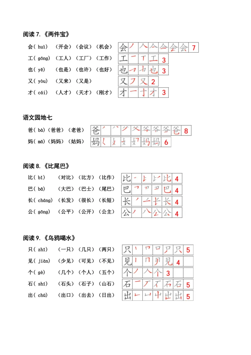 24秋新版一上语文课课贴（(2)_小学1-6年级常用的上册资源汇总_一年级上册资料_曹操老师_资料包