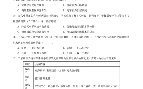 主题04中国版图的奠定与面临的挑战（选择题专练50题）（原卷版）_07高考历史_新高考复习资料_2024年新高考复习资料_一轮复习资料_中国古代史板块