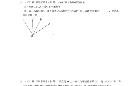 第2章相交线与平行线（易错30题专练）2021-2022学年七年级数学下学期考试满分全攻略（北师大版）（原卷版）_北师大初中数学_7下-北师大版初中数学_7下-初中数学北师大版（旧版）赠送