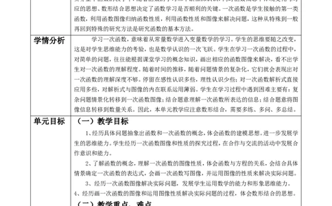 第4章《一次函数》单元教学设计_北师大初中数学_8上-北师大版初中数学_初中数学北师大8上-2025秋季新版_第二套推荐25_03课件+教案+学案（大单元）齐全_440