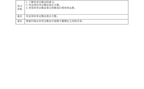 核心素养目标2.10科学记数法教学设计_北师大初中数学_7上-北师大版初中数学_7上-初中数学北师大（旧版）赠送_01课件+教案核心素养目标_教案