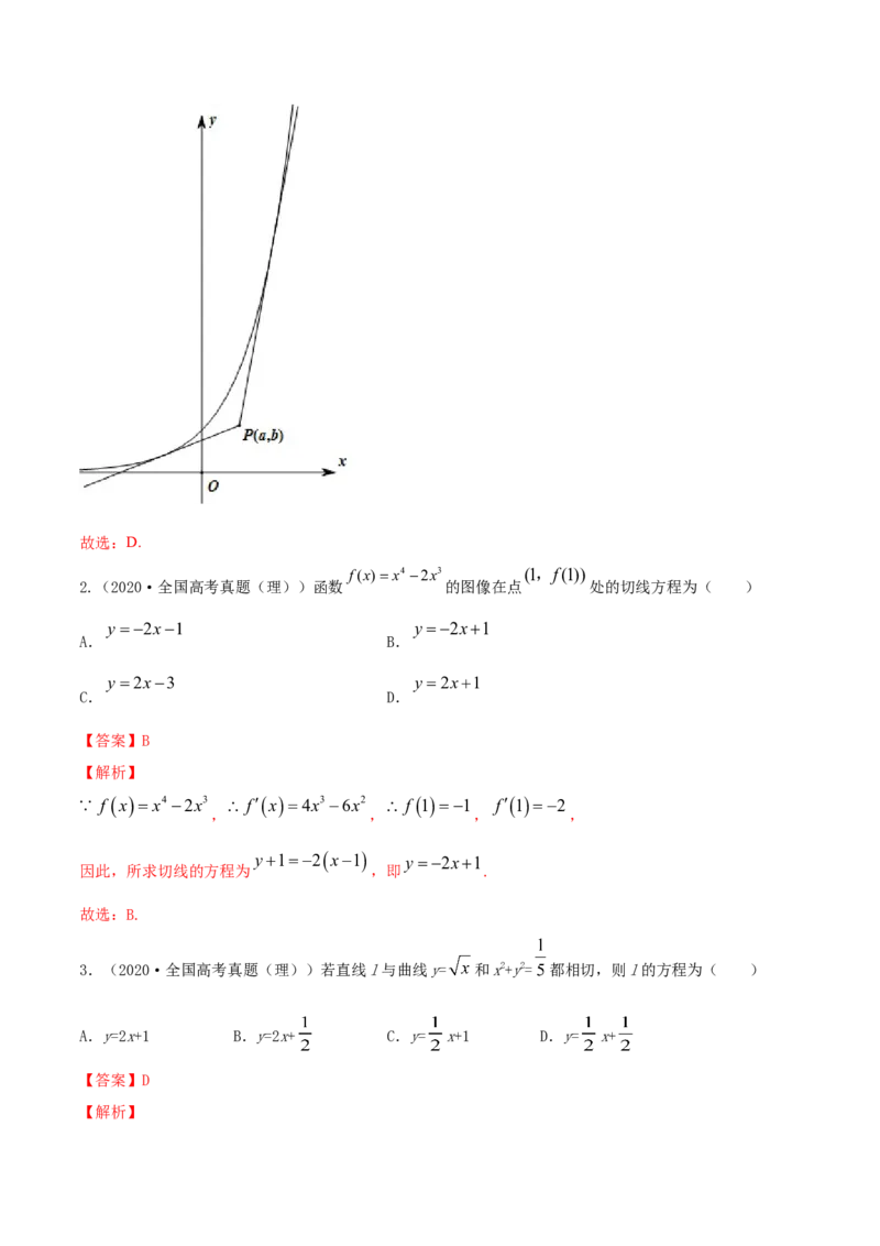 专题4.1导数的概念、运算及导数的几何意义2022年高考数学一轮复习讲练测（新教材新高考）（练）解析版_02高考数学_新高考复习资料_2022年新高考资料