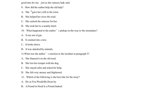 作业6　做人与做事类记叙文_03高考英语_2025年新高考资料_二轮复习_2025年高考英语大二轮_学生用书Word版文档_专题强化练&bull;高考题型组合练