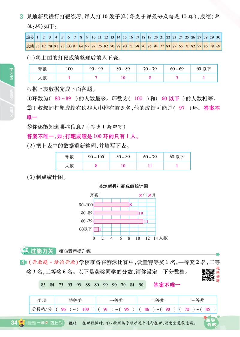 2025秋一遍过数学SJ4上教师用书（答案版）_25秋小学语数英1-6年级上册《一遍过》合集_25秋苏教版数学《一遍过》1-6年级上_四年级