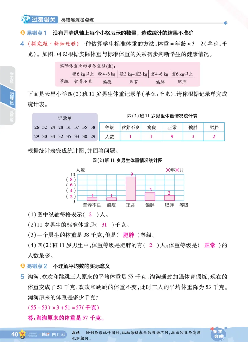 2025秋一遍过数学SJ4上教师用书（答案版）_25秋小学语数英1-6年级上册《一遍过》合集_25秋苏教版数学《一遍过》1-6年级上_四年级