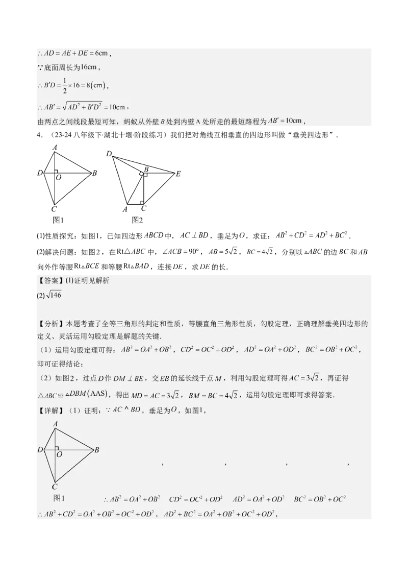 第06讲思想方法专题：勾股定理中的三种主要数学思想(3类热点题型讲练)（解析版）_北师大初中数学_8上-北师大版初中数学_旧版_05习题试卷