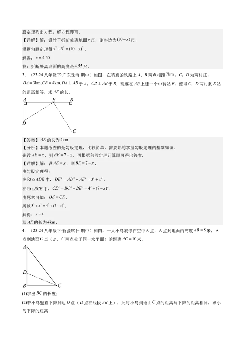 第06讲思想方法专题：勾股定理中的三种主要数学思想(3类热点题型讲练)（解析版）_北师大初中数学_8上-北师大版初中数学_旧版_05习题试卷