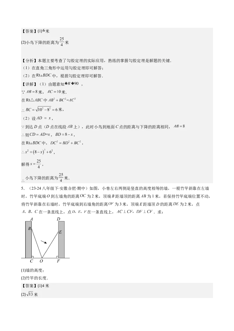 第06讲思想方法专题：勾股定理中的三种主要数学思想(3类热点题型讲练)（解析版）_北师大初中数学_8上-北师大版初中数学_旧版_05习题试卷