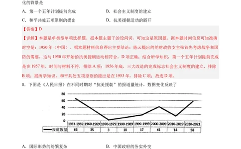 专题突破卷09中华人民共和国成立和社会主义革命与建设（解析版）_07高考历史_新高考复习资料_2024年新高考复习资料_一轮复习资料_专题突破卷