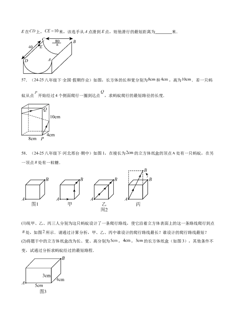 培优03勾股定理的实际应用（9大题型）（北师大2024）（原卷版）_北师大初中数学_8上-北师大版初中数学_初中数学北师大8上-2025秋季新版_第二套推荐25_07习题试卷_专项训练_第2套