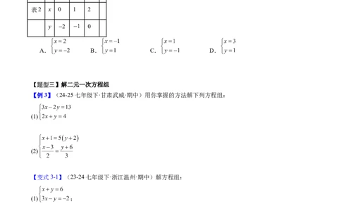 第5章二元一次方程组（复习讲义）（学生版）_北师大初中数学_8上-北师大版初中数学_初中数学北师大8上-2025秋季新版_第二套推荐25_10复习讲义+复习课件