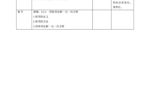 核心素养目标5.2.1用移项法解一元一次方程教学设计_北师大初中数学_7上-北师大版初中数学_7上-初中数学北师大（旧版）赠送_01课件+教案核心素养目标_教案