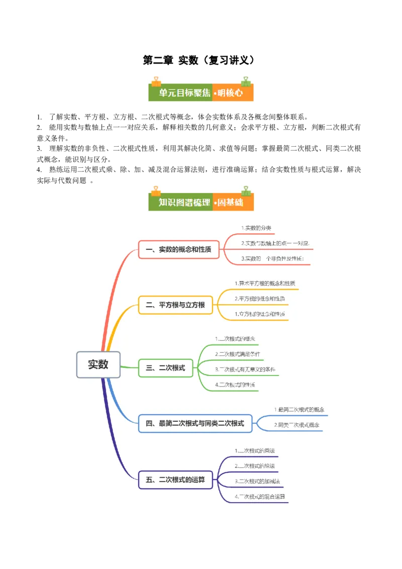 第2章实数（复习讲义）（教师版）_北师大初中数学_8上-北师大版初中数学_初中数学北师大8上-2025秋季新版_第二套推荐25_10复习讲义+复习课件