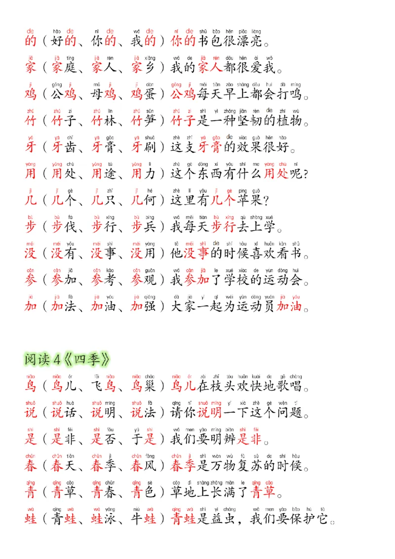 24新版一年级语文上册生字组词造句_小学1-6年级常用的上册资源汇总_一年级上册资料