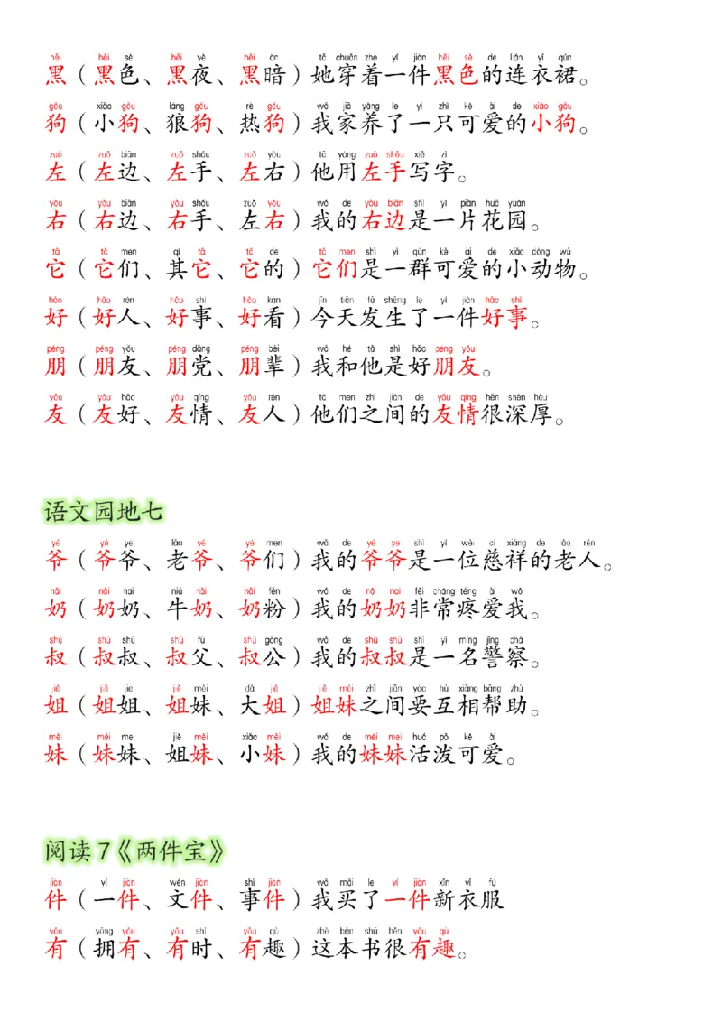 24新版一年级语文上册生字组词造句_小学1-6年级常用的上册资源汇总_一年级上册资料
