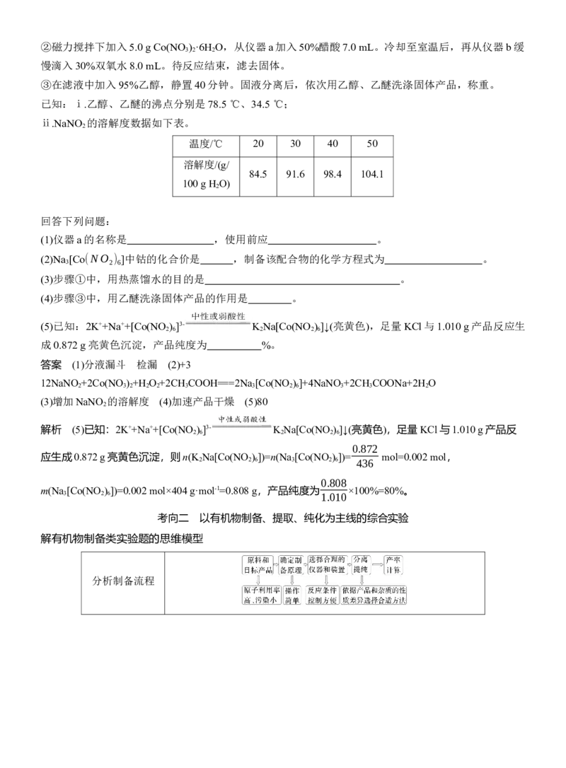 专题七　大题突破3　化学综合实验淘宝店：红太阳资料库_05高考化学_2025年新高考资料_二轮复习_2025年高考化学大二轮_2025化学二轮复习_专题七　化学实验