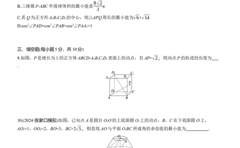 专题四　微重点3　立体几何中的动态问题_02高考数学_2025年新高考资料_二轮复习_2025年高考数学大二轮_2025数学二轮专题复习学生用书Word版文档_专题强化练