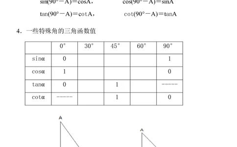 第1章直角三角形的边角关系知识点_北师大初中数学_9下-北师大版初中数学_07知识点总结_单元知识点（九下）