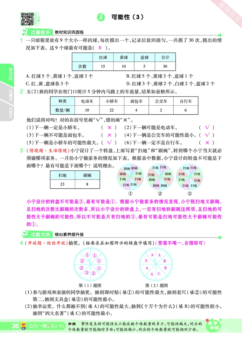 2025秋一遍过数学RJ5上教师用书（答案版）_25秋小学语数英1-6年级上册《一遍过》合集_25秋人教版数学《一遍过》1-6年级上_五年级上册