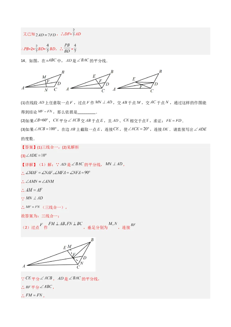 第一章三角形的证明B卷压轴题考点训练（解析版）_北师大初中数学_8下-北师大版初中数学_旧版-可参考_06专项讲练