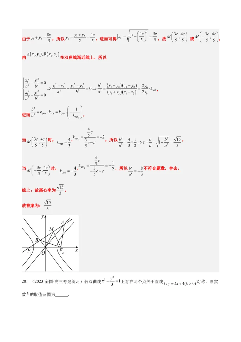 第44讲直线与双曲线（精讲）一轮复习讲义2024年高考数学高频考点题型归纳与方法总结（新高考通用）解析版_2024年新高考资料_1.2024一轮复习