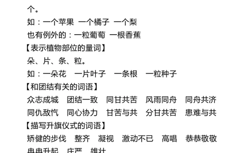 1年级语文上册词语归类积累课文佳句汇总(2)_小学1-6年级常用的上册资源汇总_一年级上册资料