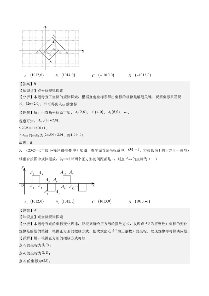 第三章第04讲难点探究专题：平面直角坐标系中的规律探究问题(4类热点题型讲练)（解析版）_北师大初中数学_8上-北师大版初中数学_旧版