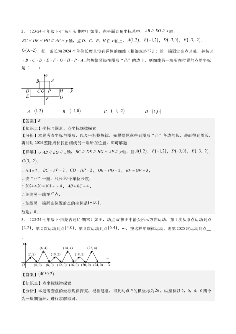 第三章第04讲难点探究专题：平面直角坐标系中的规律探究问题(4类热点题型讲练)（解析版）_北师大初中数学_8上-北师大版初中数学_旧版