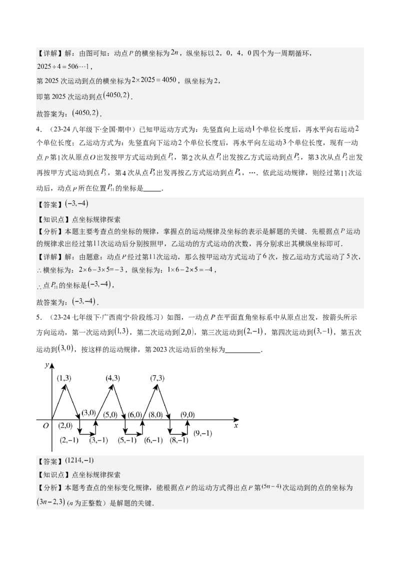 第三章第04讲难点探究专题：平面直角坐标系中的规律探究问题(4类热点题型讲练)（解析版）_北师大初中数学_8上-北师大版初中数学_旧版