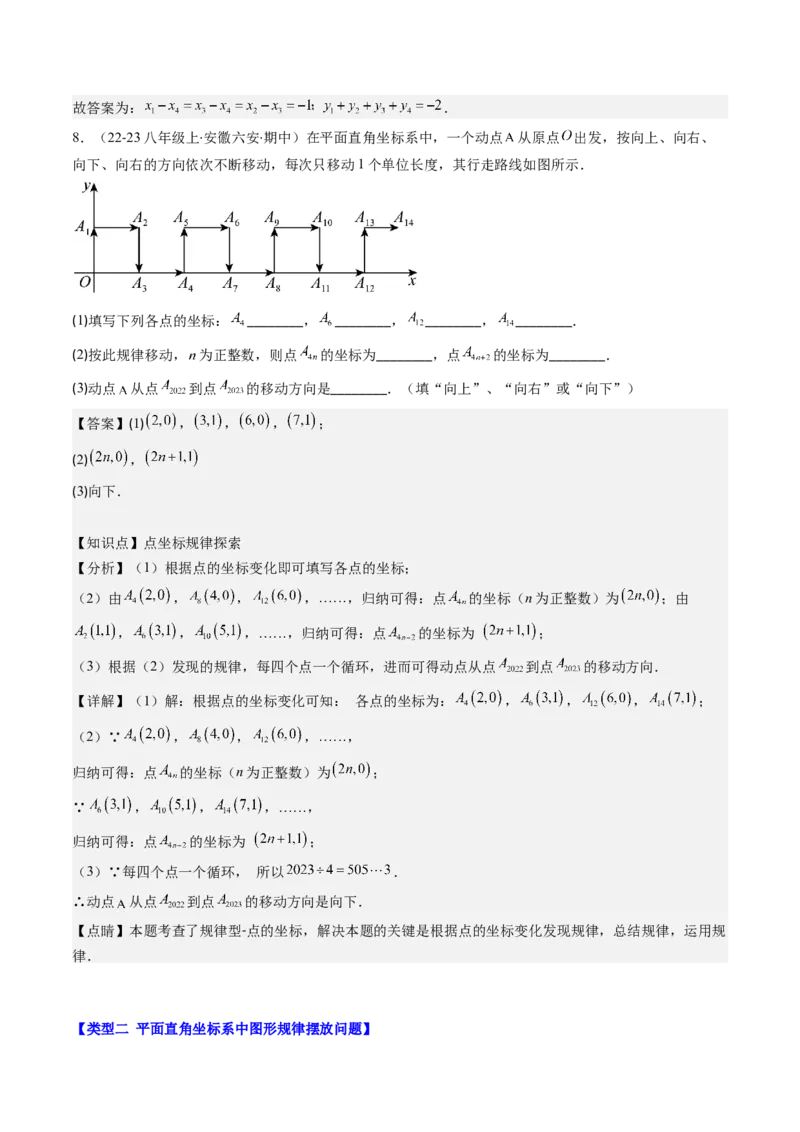 第三章第04讲难点探究专题：平面直角坐标系中的规律探究问题(4类热点题型讲练)（解析版）_北师大初中数学_8上-北师大版初中数学_旧版