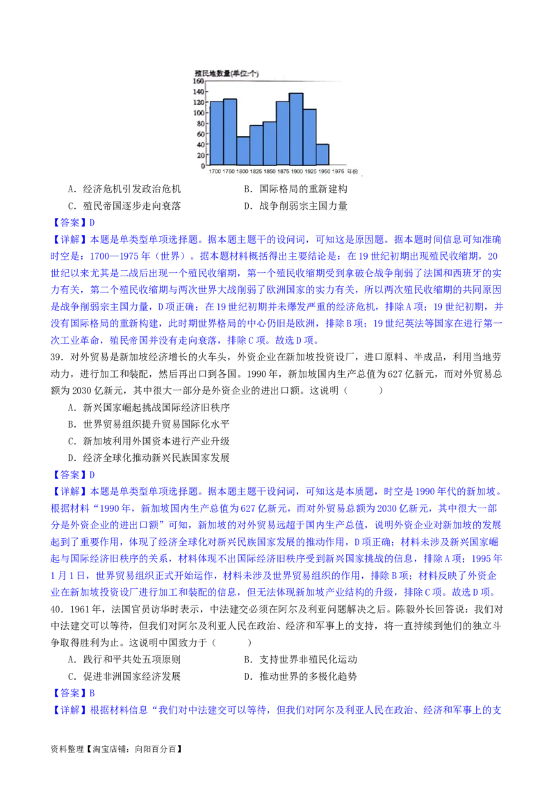 主题12二战后世界发展的新变化（选择题专练50题）（解析版）_07高考历史_新高考复习资料_2024年新高考复习资料_一轮复习资料_完备战2024年高考历史一轮复习考点帮（新教材新高考）