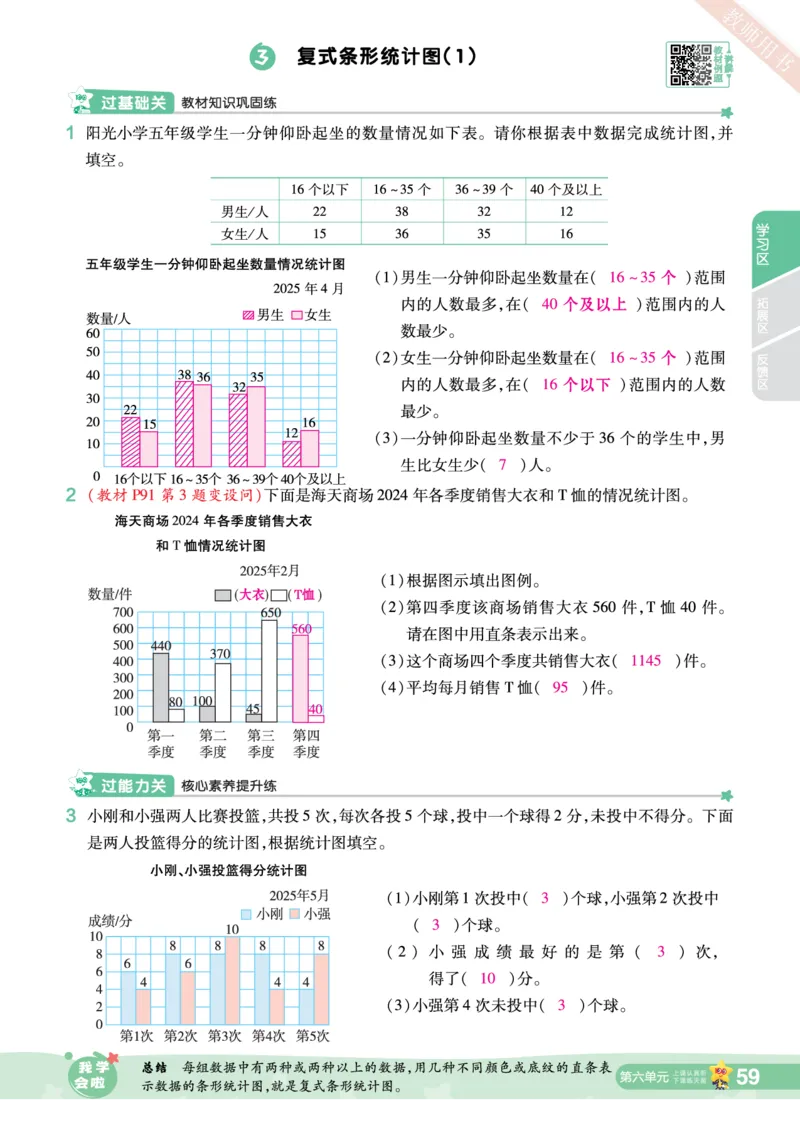 2025秋一遍过数学SJ5上教师用书（答案版）_25秋小学语数英1-6年级上册《一遍过》合集_25秋苏教版数学《一遍过》1-6年级上_五年级