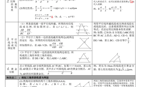 第17讲相似三角形_北师大初中数学_9下-北师大版初中数学_07知识点总结_赠送：中考知识点梳理_第四单元图形的初步认识与三角形