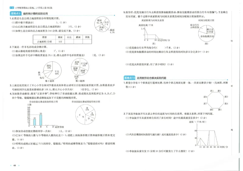 2025秋一本周末小测卷数学6上BS_小学语数英上册《一本周末小测卷》_25秋1-6年级上册小学数学北师大版一本周末小卷(1)