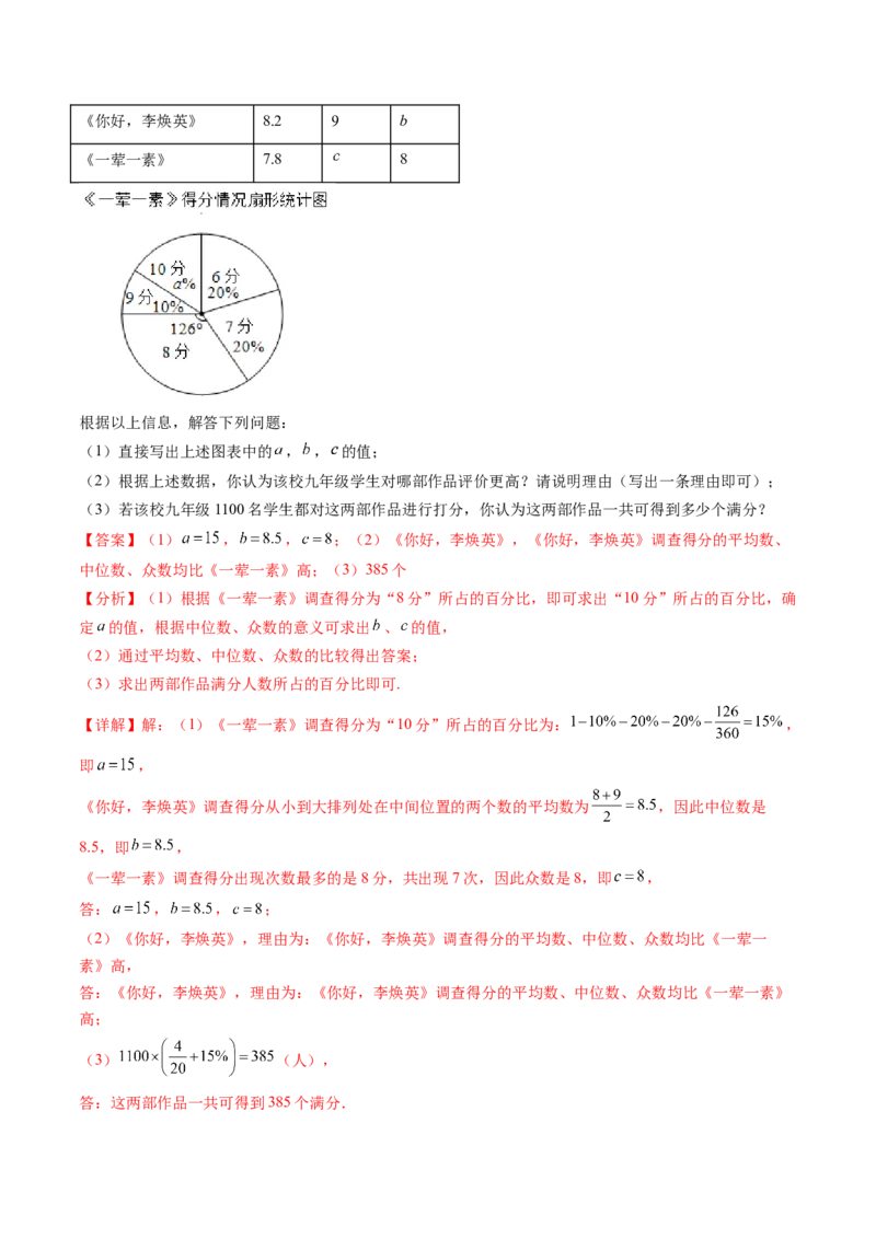 第六章数据的分析（题型汇总复习）（解析版）_北师大初中数学_8上-北师大版初中数学_旧版_05习题试卷_2单元试卷_单元测试（第2套）