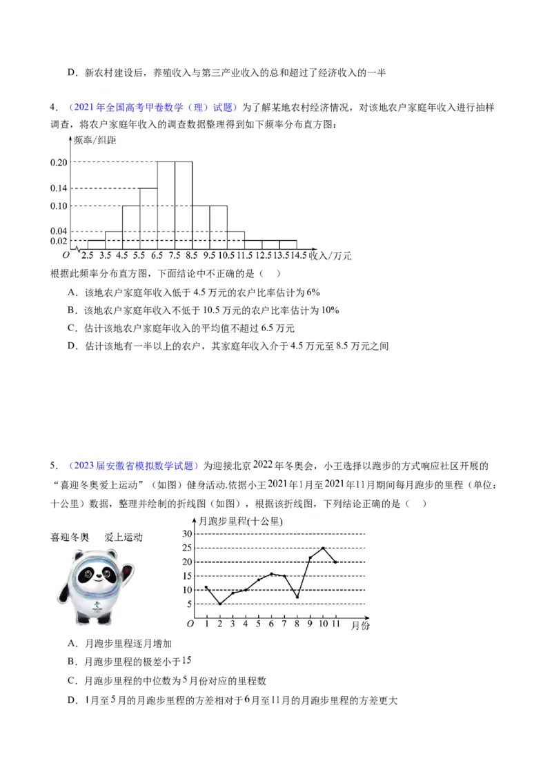 专题41统计与统计案例（文理通用）（学生版）_02高考数学_通用版（老高考）复习资料_2024年复习资料_完备战2024年高考数学一轮复习考点帮（全国通用）_核心考点讲练
