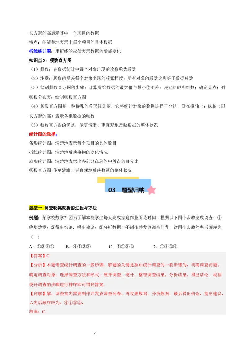 第六章数据的收集与整理（七大题型清单）（解析版）-2024-2025学年七年级数学上册单元速记&middot;巧练（北师大版2024）_北师大初中数学_7上-北师大版初中数学_05讲义练习