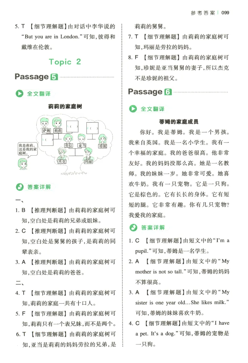 2026版第5次一本英语阅读真题80篇-3年级-参考答案_小学教辅2026新版+暑假衔接_2026版第5次一本英语阅读真题80篇3-6年级
