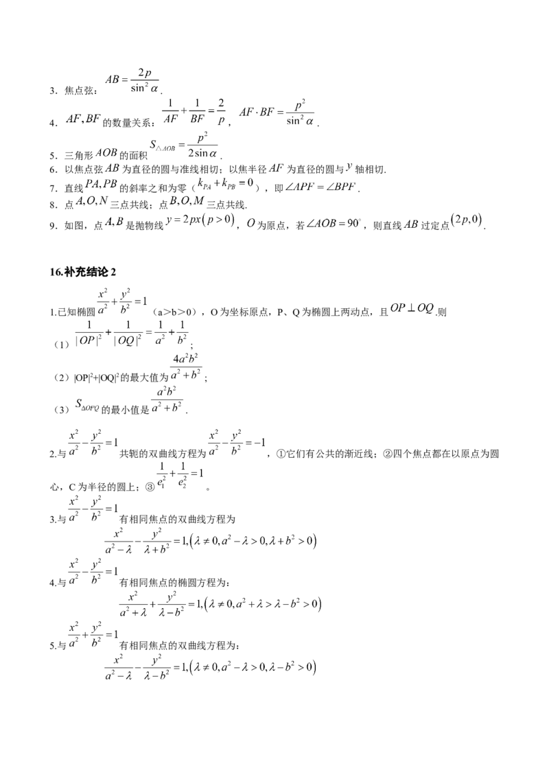 2025年高考数学二级结论篇（核心知识背记手册）_2025年新高考资料_一轮复习_备战2025年高考数学一轮复习考点帮_备战2025年高考数学一轮复习考点帮（新高考通用）（完结）