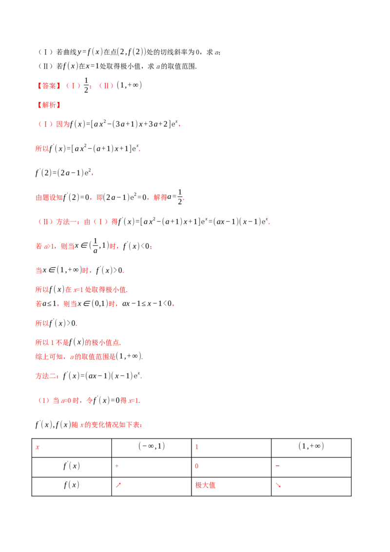专题4.3应用导数研究函数的极值、最值2022年高考数学一轮复习讲练测（新教材新高考）（讲）解析版_02高考数学_新高考复习资料_2022年新高考资料