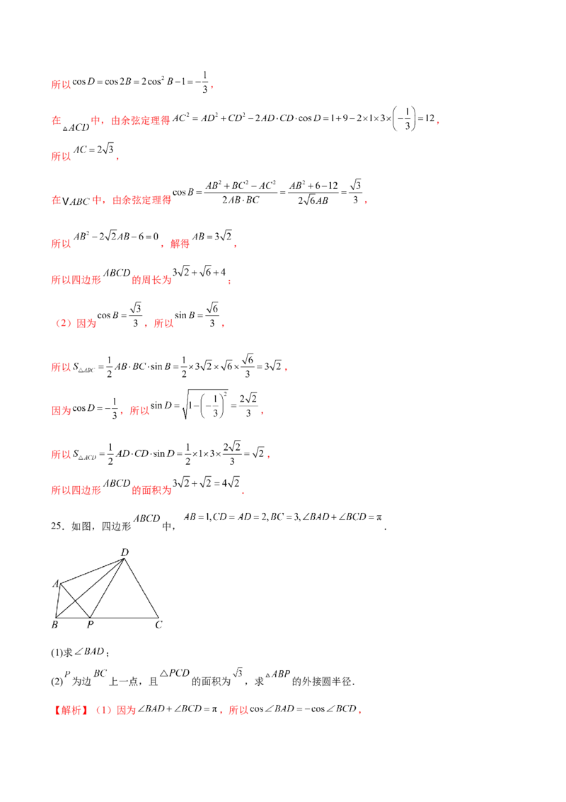 专题10正余弦定理在解三角形中的高级灵活应用与最值问题（练习）（解析版）_2025年新高考资料_二轮复习_上好课2025年高考数学二轮复习讲练测（新高考通用）3379306